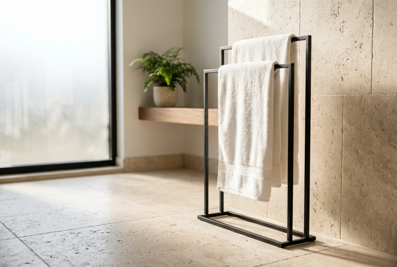 Ayaklı Banyo Askısı ile Havlu Düzeni ve Hijyen Kontrolü