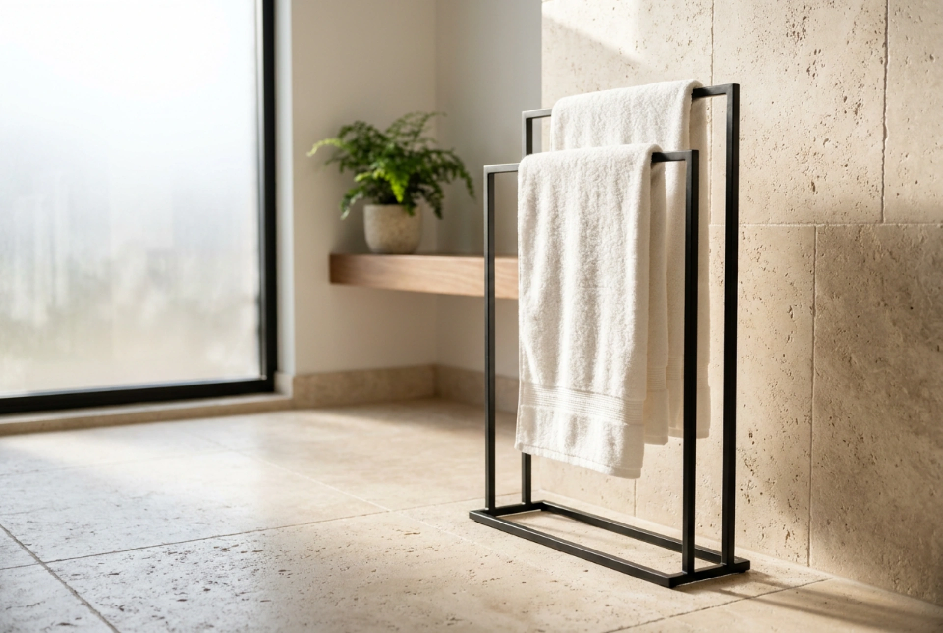 Ayaklı Banyo Askısı ile Havlu Düzeni ve Hijyen Kontrolü